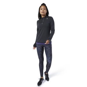 Reebok One Series Running Thermowarm Quarter Zip Sweatshirt Damen - Schwarz - DE 694-CJD